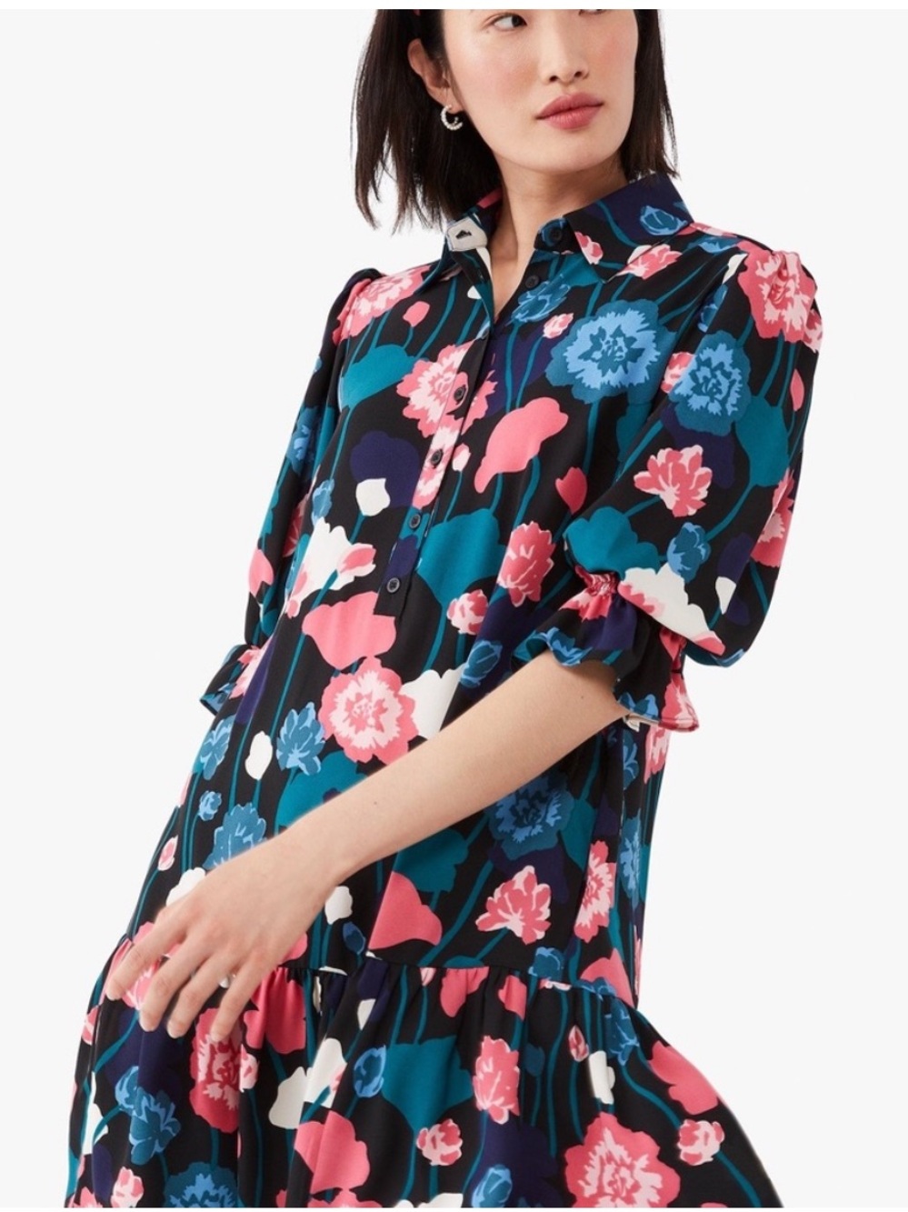 Kate Spade Viney Floral Shirt Dress Size Small EUC